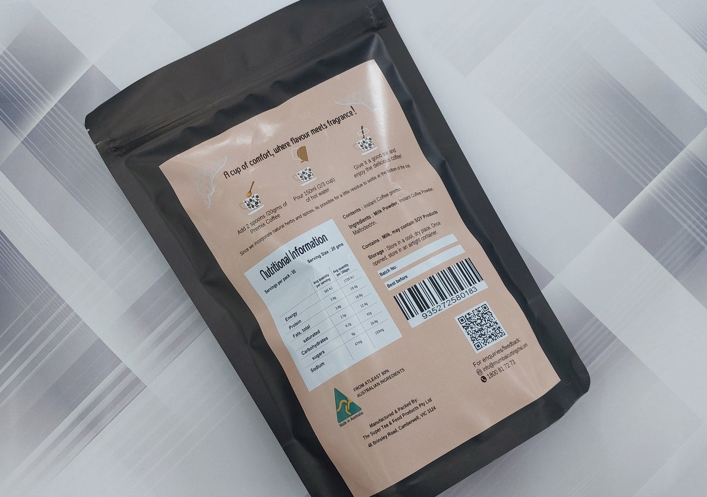 Instant Coffee Premix- 1 Kg - No Added Sugar