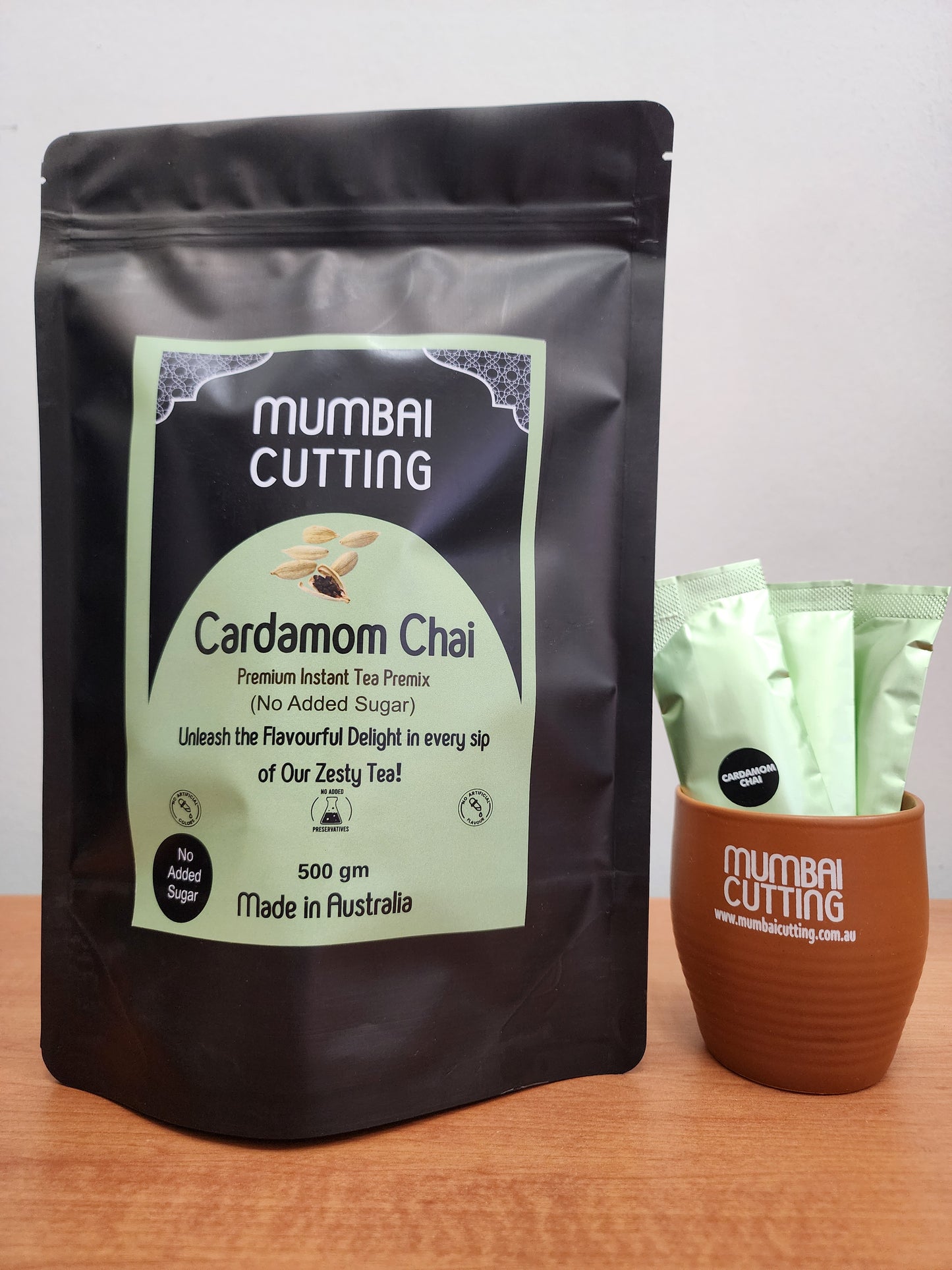 Cardamom Chai Premix Refill Pack 25 Sachets -No Added Sugar
