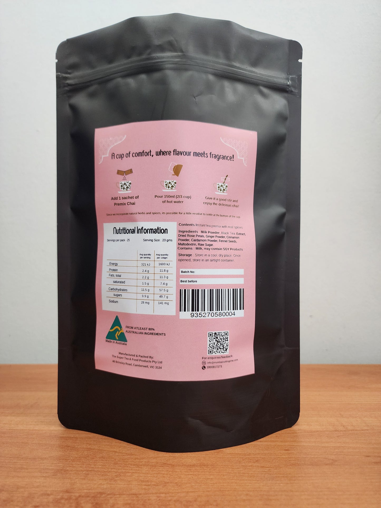 Rose Petals Chai Premix 25 sachets- Refill Pack