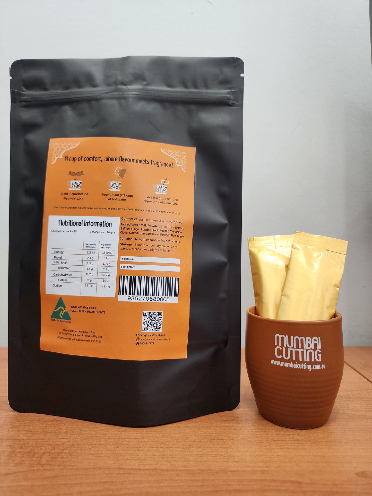 Kesar (Saffron) Masala Chai Premix 25 sachets - Refill Pack