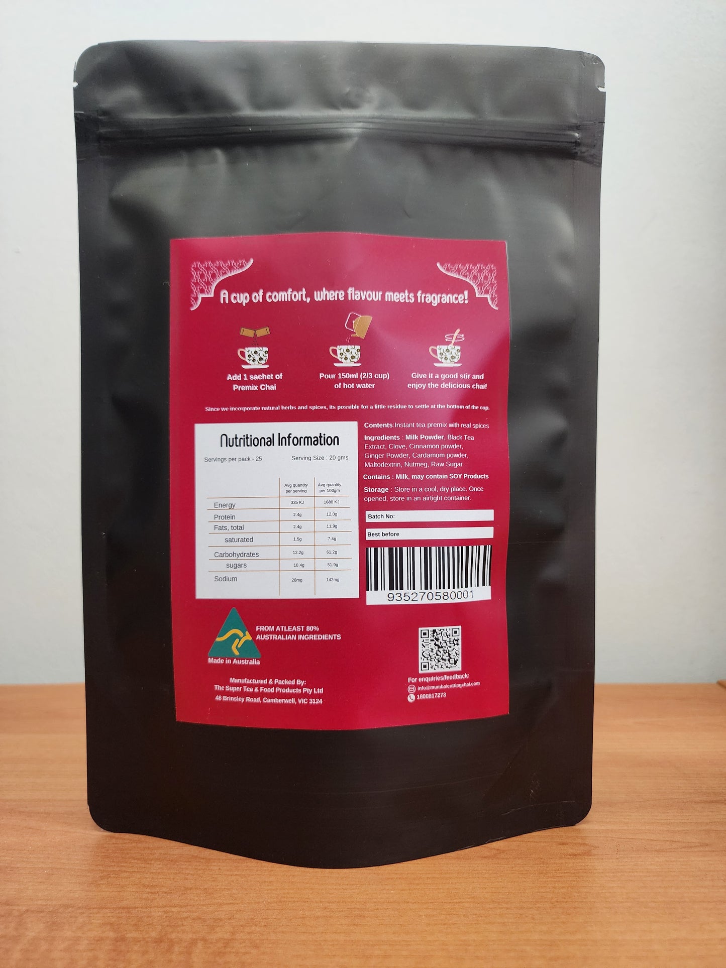 Masala Chai Premix 25 Sachets- Refill Pack