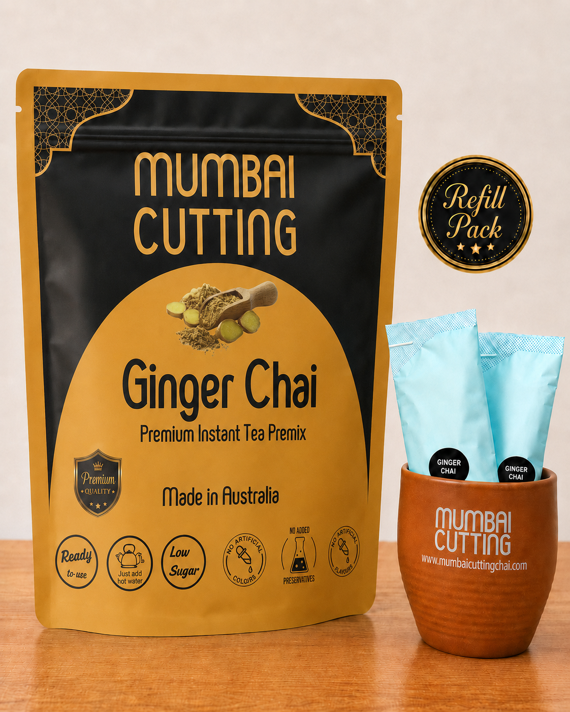 Ginger Chai Premix 25 sachets - Refill Pack