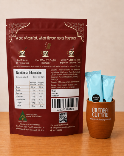 Masala Chai Premix 25 Sachets- Refill Pack